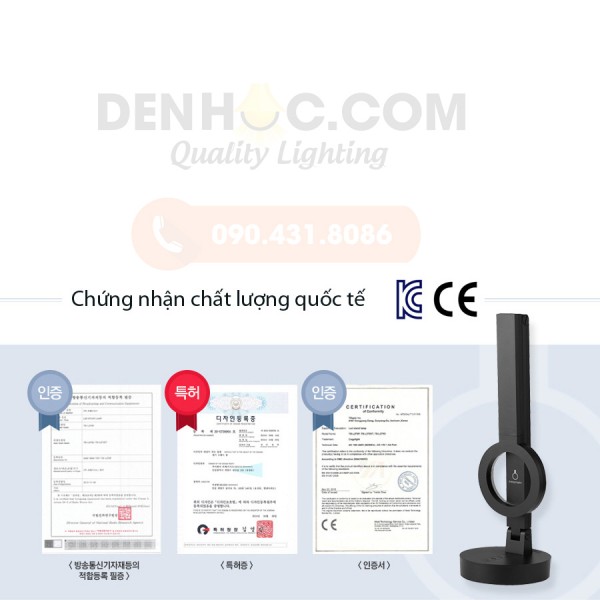 Đèn bàn Hàn Quốc COGY đạt nhiều chứng chỉ chất lượng quốc tế