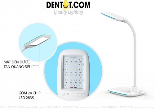 đèn bàn tích điện DTQF1504 mắt LED được bố trí hợp lý