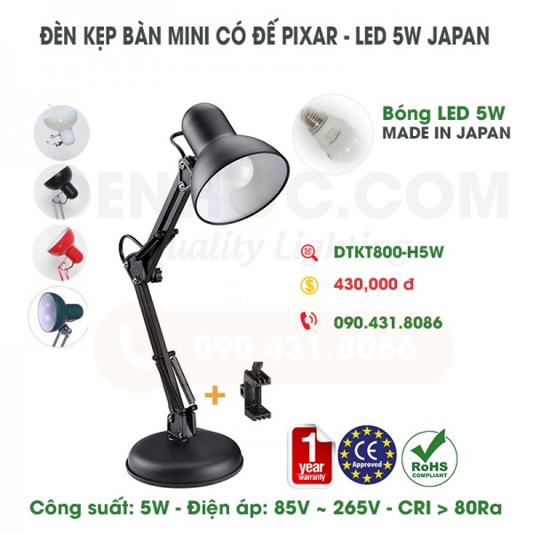 Đèn kẹp bàn Pixar mini có đế để bàn LED Nhật Bản cao cấp 5W