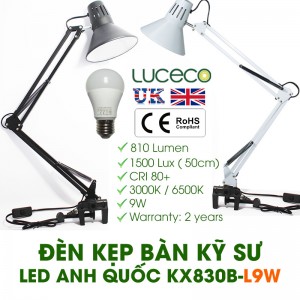 Đèn Kẹp Bàn LED 9W ANH QUỐC LUCECO