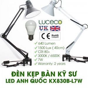 Đèn kẹp bàn kỹ sư LED Anh Quốc tiêu chuẩn Châu Âu