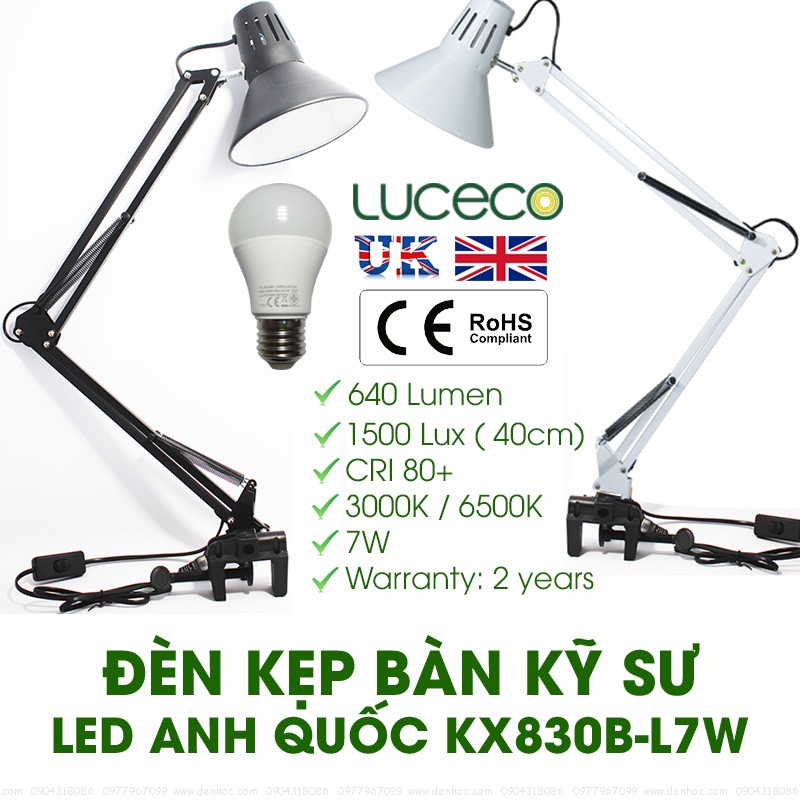 Đèn kẹp bàn kỹ sư LED Anh Quốc tiêu chuẩn Châu Âu 